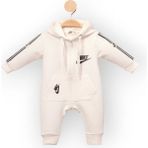 Woops Baby Marka Nke Desen Kapşonlu Tulum Unisex 6-24 Ay - 2 Yaş - Ekru