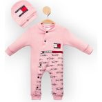 Woops Baby Marka Tomm Desen Şapkalı Tulum 6-24 Ay - Pembe - 2 Yaş