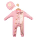 Woops Baby Marka Versay Desen Şapkalı Tulum 6-24 Ay - Pembe - 2 Yaş