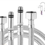 Wootap Esnek boru, paslanmaz çelik, örgülü hortum, mutfak/lavabo, monoblok karıştırma bataryası, bağlantı parçaları, borular G3/8 x M10, 600 mm uzunluğunda, 2 adet