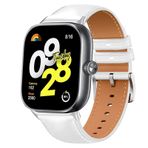 WoPail Xiaomi Redmi Watch 5/4 ve Smart Band 9 Pro/8 Pro için deri bileklik - erkekler ve kadınlar için şık, ayarlanabilir yedek saat kayışı, beyaz