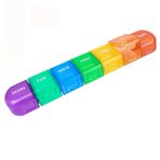 Wopanxye Haftalık Hap Düzenleyici Kılıf, Büyük 7 Günlük Hap Kutusu Konteyner, Renkli Taşınabilir Ayrılabilir İlaç Dispenseri, İlaç, Vitamin, Balık Yağı, Takviyeler, Kapsül için Meds Hatırlatma