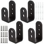 WOPPLXY 2x4 Kapı Barikat Braketleri, Siyah Demir Metal U Braketi, Kapalı/Dış Mekan Kapısı U Güvenlik Braketleri Ev, Ahır, Kulübe ve Garaj, Kapı için Uygun (4 Adet)