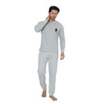 Wordex Falkom 5006 İnterlok Kalın Kışlık Çizgili Erkek Ev Pijama Takımı (Gri, M)