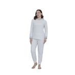 Wordex Fawn 3903 Peluş Welsoft Polar Kışlık Kapşonlu Kadın Pijama Takımı (Açık Gri, M)