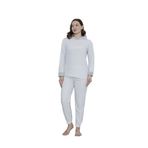 Wordex Fawn 3903 Peluş Welsoft Polar Kışlık Kapşonlu Kadın Pijama Takımı (Açık Gri, S)