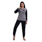 Wordex Fwn 3005 Peluş Welsoft Polar Kışlık Kar Desenli Kadın Pijama Takımı (as1, alpha, jaspo_s, x_l, Gri, S)