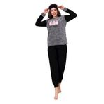 Wordex Fwn 3016 Peluş Welsoft Polar Kışlık Kadın Yumoş Pijama Takımı (as1, alpha, jaspo_s, x_l, Gri-Siyah, S)