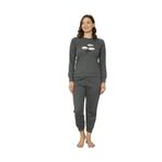 Wordex Fwn 4006 İnterlok Kışlık Bulut Desenli Kadın Pijama Takımı (3187) (Antrasit, L)