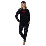 Wordex Fwn 5009 Peluş Welsoft Polar Kışlık Yumoş Kadın Pijama Takımı Lacivert (Lacivert, S)