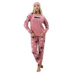 Wordex Fwn 5009 Peluş Welsoft Polar Kışlık Yumoş Kadın Pijama Takımı Pudra (Pudra, M)
