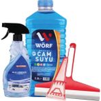 Wörf Kışlık Oto Bakım Seti 2,5 Lt 30° Cam Suyu ve Buz Çözücü ve Buz Kazıyıcı ve Çekçek