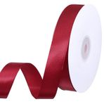 woric 50 m koyu kırmızı bant, 20 mm hediye bandı, koyu kırmızı, kurdele bandı, şarap kırmızısı, dekoratif bant, hediye paketi, el işi, dekorasyon, Noel, düğün, doğum günü için