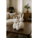 WORK3D Modern Siyah Dekoratif Tavşan Figür Seti – 3’lü Minimalist Ev Dekorasyon Objesi - 2 Renk seçeneği
