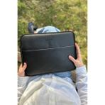 Worken 11 Inç, Tablet Kılıfı, Deri Cep Detaylı Ipad Kılıf Macbook Air-Pro Kılıf, Galaxy, Lenovo, Düz Siyah