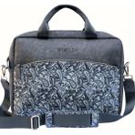 Worken 13"-14 İnç Laptop Çantası, Notebook, Macbook, Deri Evrak Çantası , Su Geçirmez Şal Desen Baskılı Gri