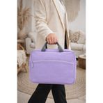 Worken 15.6" Askılı Laptop Evrak ve Macbook Çantası 39X30X4 Cm.düz Desen Vegan Deri Lila