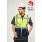 Worker West Yönetici Ikaz Yeleği - Mühendis Yeleği Sarı-lacivert sari-lacivert