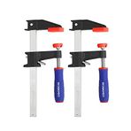 WORKPRO 150 mm Bar Kelepçe Seti, 2'li Ağır Hizmet Tipi F Kelepçeleri, Hızlı Çıkarılan Ağaç İşleme Kelepçeleri, Ağaç İşçisi Metal İşçileri, Marangozlar Hobisi için İdeal