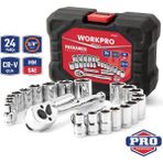 Workpro WP202541 3/8'’ Cr-V 24 Parça Metrik/inç Ağır Hizmet Lokma Takımı - Renkli