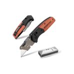 Workpro Wp211035 Ağır Hizmet Çelik/Ahşap Gövde Katlanır Rötuş Maket Bıçağı + 11 Adet Yedek Bıçak