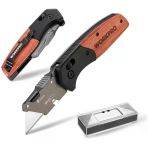 Workpro Wp211035 Ağır Hizmet Çelik/Ahşap Gövde Katlanır Rötuş Maket Bıçağı + 11 Adet Yedek
