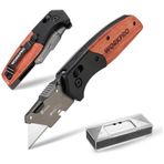 Workpro WP211035 Ağır Hizmet Maket Bıçağı, Çelik/Ahşap Gövde, Katlanır, 11 Yedek Bıçak, 24cm