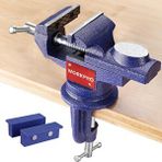 Workpro WP233010 65MM 360° Döner Tabanlı Örslü Profesyonel Mini Tezgâh Mengene - Mavi