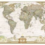 World Executive Wall Map Laminated (World Maps) (Reference - World) by National Geographic Maps [2009]