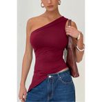 World Fashion Trends 5058 ASİMETRİK ESNEK CROP TOP BLUZ