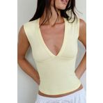 World Fashion Trends SARI V Yaka Esnek Crop Top Bluz WFT8070B