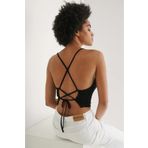 World Fashion Trends Sırtı İpli Askılı Crop Top Bluz Esnek Likralı