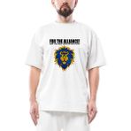 World Of Warcraft Alliance Oversize Beyaz Tişört - M