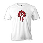 World of Warcraft - Horde Beyaz Erkek Tshirt