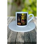 World Of Warcraft Oyun Baskılı Türk Kahvesi Fincanı Tabaklı Kişiye Özel Model 5