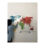 World Travel Map Dünya Seyahat Haritası Yazı Tahtası Akıllı Kağıt Tahta 100x150 Cm + Kalem Şeffaf