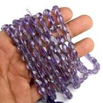 WORLD WIDE GEMS Doğal Ametist rondelle Faceted Boncuklar 13 x 7 mm 13 inç Uzun String Takı Yapımı Değerli Taş Boncuk Kolye Bilezik için