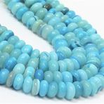 WORLD WIDE GEMS Doğal Camgöbeği Mavi Opal Rondelle Pürüzsüz Boncuklar 7x9 16 inç Uzun Dize Takı Kolye Bilezik için Değerli Taş Boncuk Yapımı