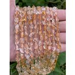 WORLD WIDE GEMS Doğal Citrine Nuggets Pürüzsüz Boncuk 6mm 12 inç Uzun Dize Takı Yapımı Değerli Taş Boncuk Kolye Bilezik için