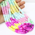 WORLD WIDE GEMS Doğal çok disko gölgeli Opal lastik pürüzsüz boncuklar 7-9mm 8 inç uzun dize takı yapımı taş boncuk kolye bilezik