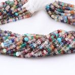 WORLD WIDE GEMS Doğal Değerli Taş Rondelle Faceted Boncuk 4mm 13 inç Uzun Dize Takı Yapımı Değerli Taş Boncuk Kolye Bilezik için