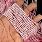 WORLD WIDE GEMS Doğal doğal morganit rondelle yönlü boncuklar 3 mm 12 inç uzun dize takı yapımı değerli taş boncuk kolye bilezik için