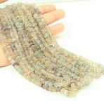 WORLD WIDE GEMS Doğal florit lastik pürüzsüz boncuklar 4mm-6mm 8 inç uzun dize takı yapımı taş boncuk kolye bilezik için