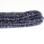 WORLD WIDE GEMS Doğal Iolite Rondelle Faceted Boncuk 4-4,5 mm 13 inç Uzun String Takı Yapımı Değerli Taş Boncuk Kolye Bilezik için