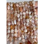 WORLD WIDE GEMS Doğal Kiraz Akik Nuggets Pürüzsüz Boncuk 6mm 10 inç Uzun Dize Takı Yapımı Değerli Taş Boncuk Kolye Bilezik için