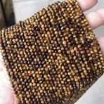 WORLD WIDE GEMS Doğal küçük kaplan gözü rondelle yönlü boncuk 2mm 15 inç uzun dize takı yapımı taş boncuk kolye bilezik için