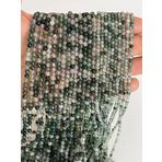 WORLD WIDE GEMS Doğal küçük yosun akik rondelle pürüzsüz boncuk 2mm 15 inç uzun dize takı yapımı taş boncuk kolye bilezik
