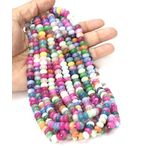 WORLD WIDE GEMS Doğal kuvars rondelle pürüzsüz boncuklar 7-8mm 7 inç uzun dize takı yapımı taş boncuk kolye bilezik için