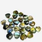 WORLD WIDE GEMS Doğal Labradorit Kalp Yönlü Boncuklar 8 mm Uzun İp Takı Yapımı Değerli Taş Boncuk Kolye Bilezik için