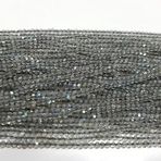 WORLD WIDE GEMS Doğal Labradorit rondelle pürüzsüz boncuklar 2-2.25 MM 13 inç uzun dize takı yapımı taş boncuk kolye bilezik için